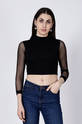 DUDSTUCKER Party Self Design Women Black Top
