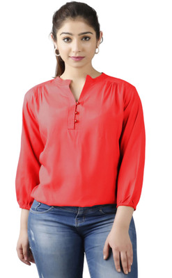 FASHION FALCON Party Printed Women Red Top