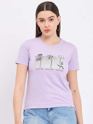 DUKE Casual Printed Women Purple Top
