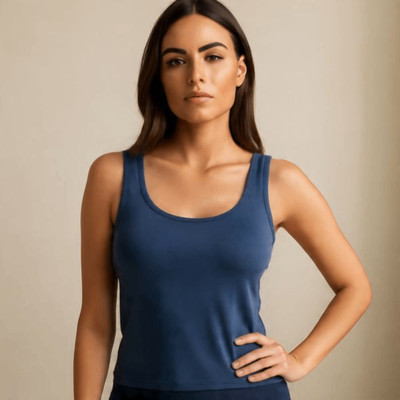 Blueribon Casual Solid Women Dark Blue Top