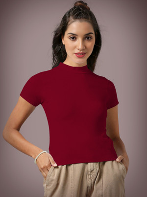 NAVYANKAA Casual Self Design Women Maroon Top