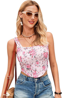 Cozynest Casual Printed Women Pink Top