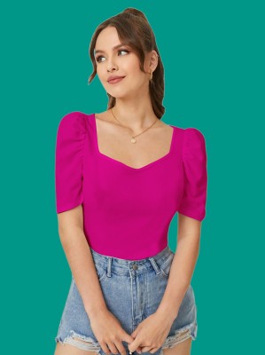 Dream Beauty Fashion Casual Solid Women Pink Top