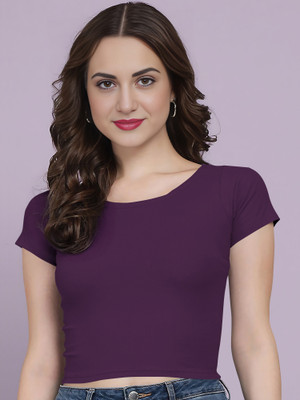 Kashonaa Casual Solid Women Purple Top