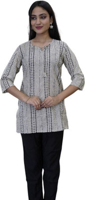 HouseofRivaa Casual Printed Women Grey Top