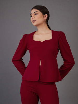 SASSAFRAS worklyf Casual Solid Women Red Top