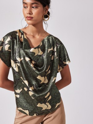 The Label Life Casual Printed Women Green Top