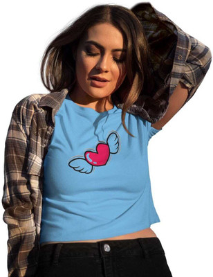 SHRUTI ENTERPRISES Casual Printed Women Light Blue Top