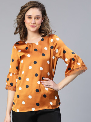 OXOLLOXO Casual Printed Women Brown Top