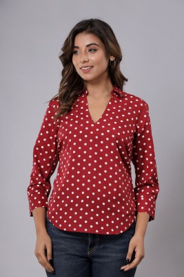 Fab Star Casual Printed Women Maroon Top