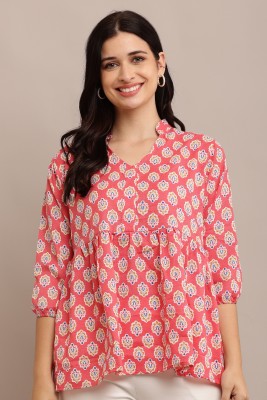 DIDI SAMA ETHENIC WEAR Casual Floral Print Women Pink Top