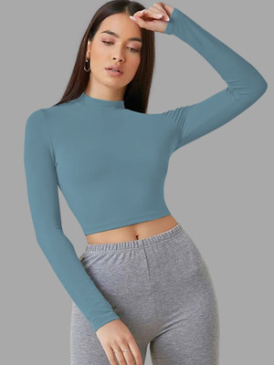 Kashonaa Casual Solid Women Light Green Top