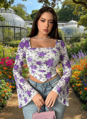 Istyle Can Casual Floral Print Women Multicolor Top