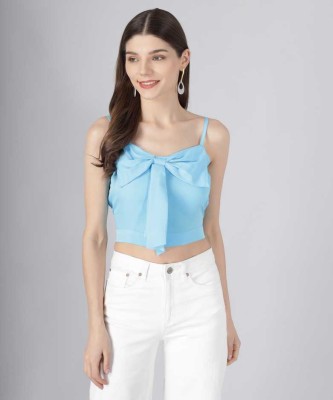 TANDUL Casual Solid Women Blue Top