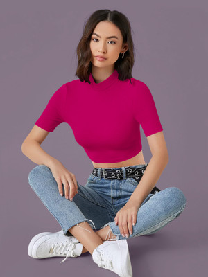 Kashonaa Casual Solid Women Pink Top