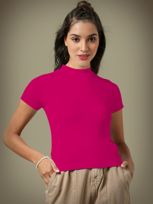 Maheshvi Casual Solid Women Pink Top