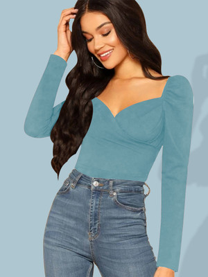 Dream Beauty Fashion Casual Solid Women Light Green Top
