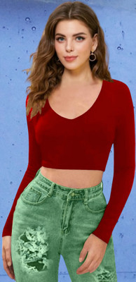 Dream Beauty Fashion Casual Solid Women Red Top