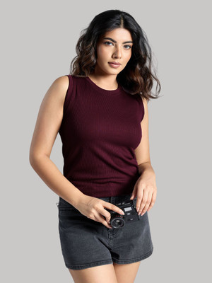 BEELLO STYLE Casual Solid Women Purple Top