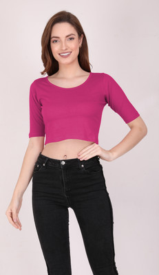 THE BLAZZE Casual Solid Women Pink Top