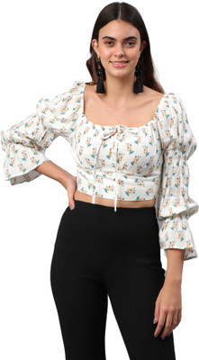 Dressberry Casual Printed Women White Top