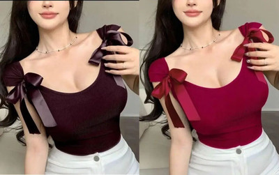 Iskakov Casual Solid Women Multicolor Top