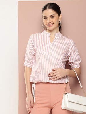 shiv creation Casual Striped Women Pink Top