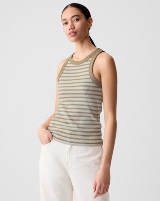 GAP Casual Striped Women Beige Top
