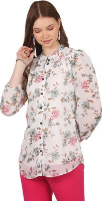 FASHIONS 360 Casual Floral Print Women White Top