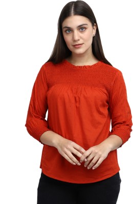 V-MART Casual Solid Women Red Top