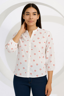 Rajishaa Casual Printed Women White Top