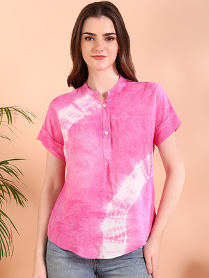 METRONAUT Casual Tie & Dye Women Pink Top