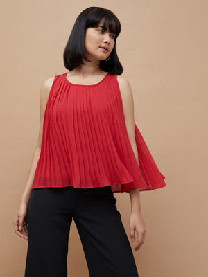 CODE by Lifestyle Casual Solid Women Red Top