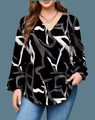 niklav Party Printed Women Black Top