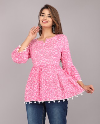 RNfab Casual Floral Print Women Pink Top