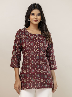 Feranoid Retail Casual Printed Women Maroon, White Top