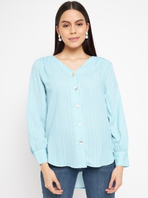 MADAME Casual Printed Women Light Blue Top