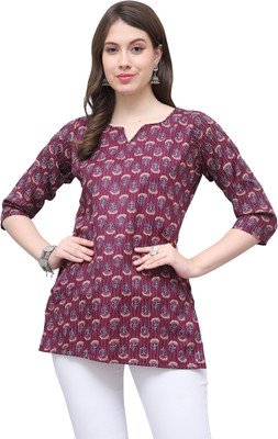 Wonder Weave Casual Printed Women Purple Top