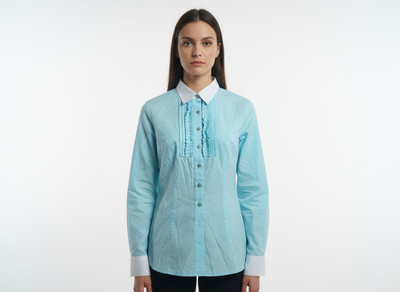 ShopArora Casual Self Design, Solid Women Light Blue Top