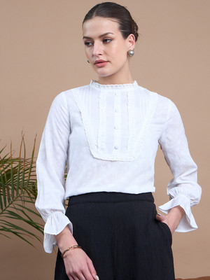 Style Quotient By Noi Formal Solid Women White Top