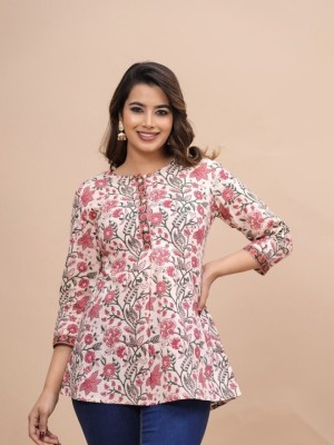 siddhanam Casual Printed Women Pink Top