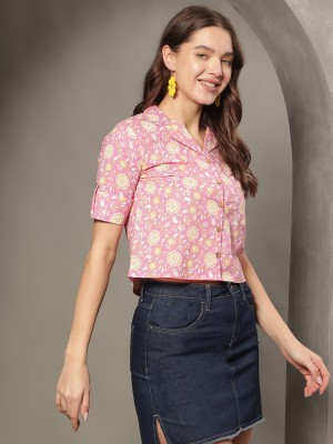 Janakdulari Creation Formal Printed Women Pink Top