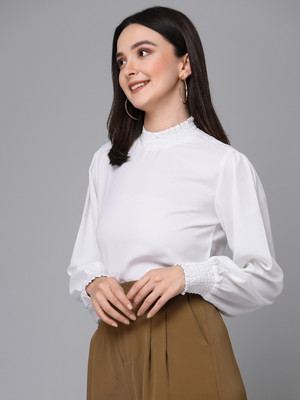 Style Quotient Casual Solid Women White Top