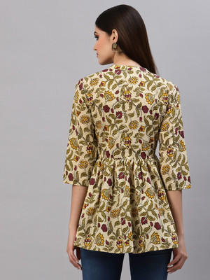 Stylum Casual Printed Women Beige Top