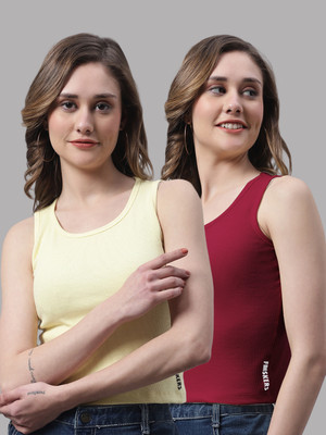 FBAR Casual Self Design Women Yellow, Maroon Top