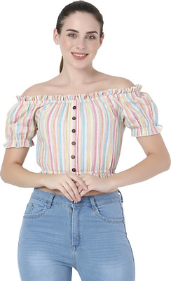 ZUVINO Casual Printed Women Multicolor Top