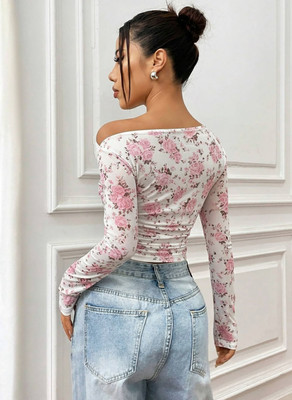 Istyle Can Casual Floral Print Women Pink Top