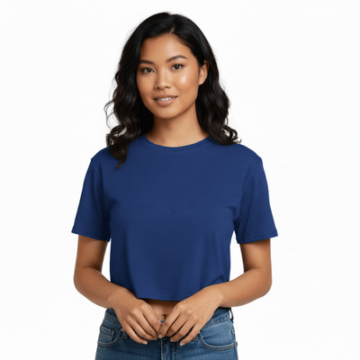 Blueribon Casual Solid Women Dark Blue Top