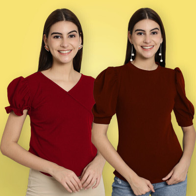 METRONAUT Casual Solid Women Multicolor Top