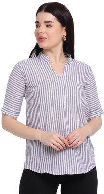 Aarsha Casual Striped Women Purple Top